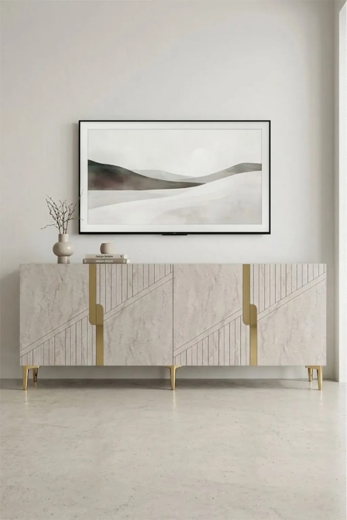 Evva 150 - Anthracite, Gold, Travertine