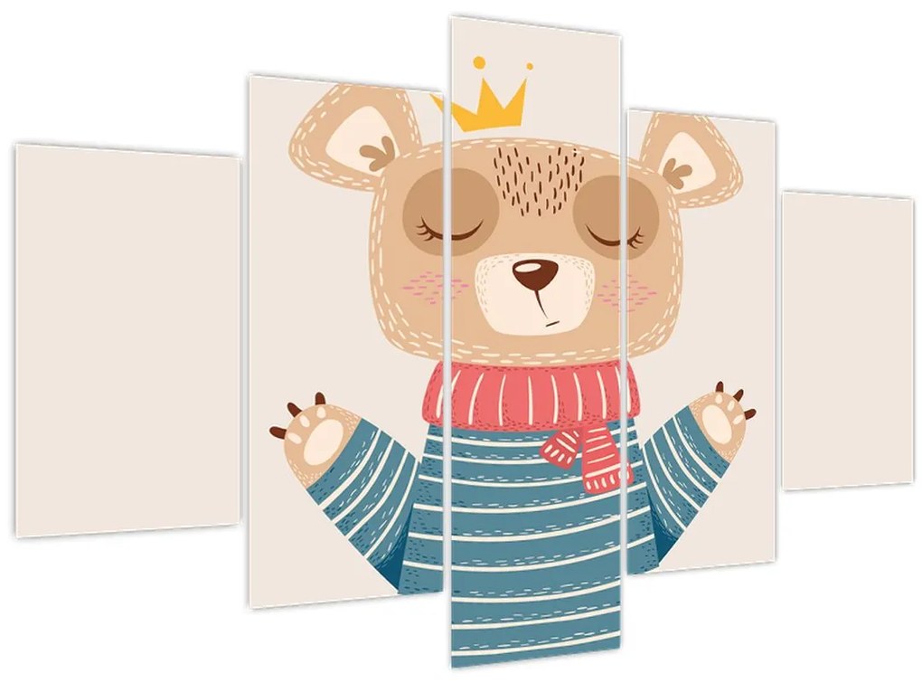 Kép - Bézs mackó koronával (150x105 cm)