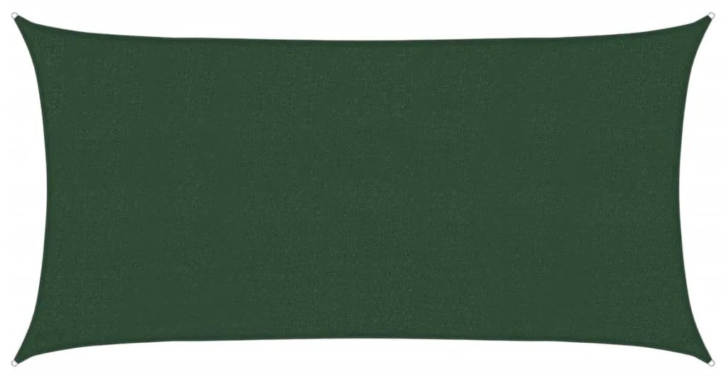 sötétzöld HDPE napvitorla 160 g/m² 2,5 x 5 m