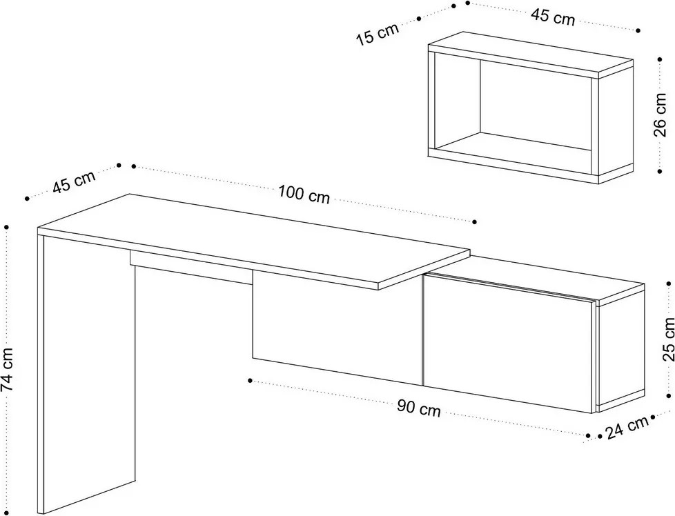 Tiff White and Oak íróasztal
