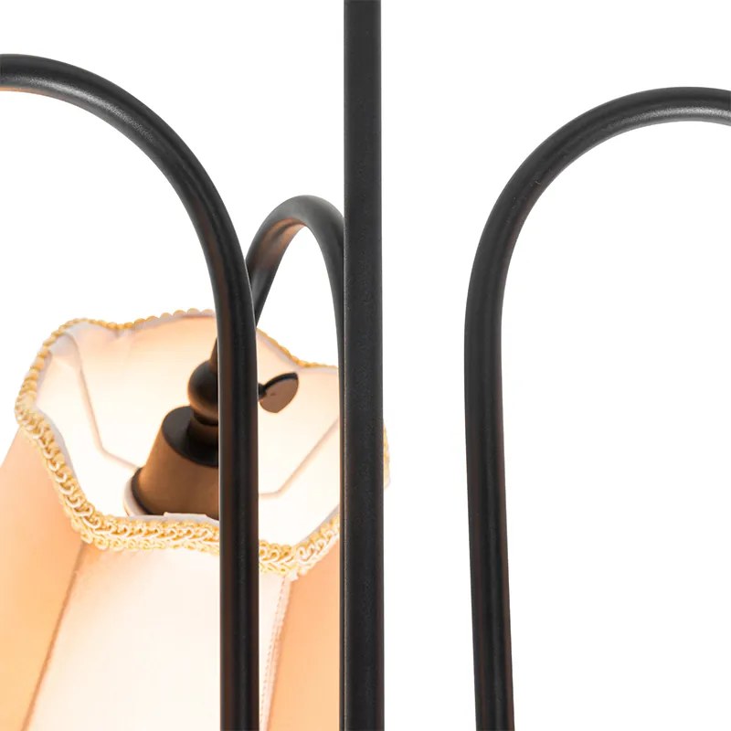 Klasszikus mennyezeti lámpa fekete aranyszínű lámpabúrával 3-lámpás - Nona