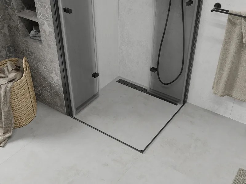 Mexen Lima Duo összehajtható zuhanykabin 90 x 90 cm, átlátszó, fekete - 856-090-090-70-00-02