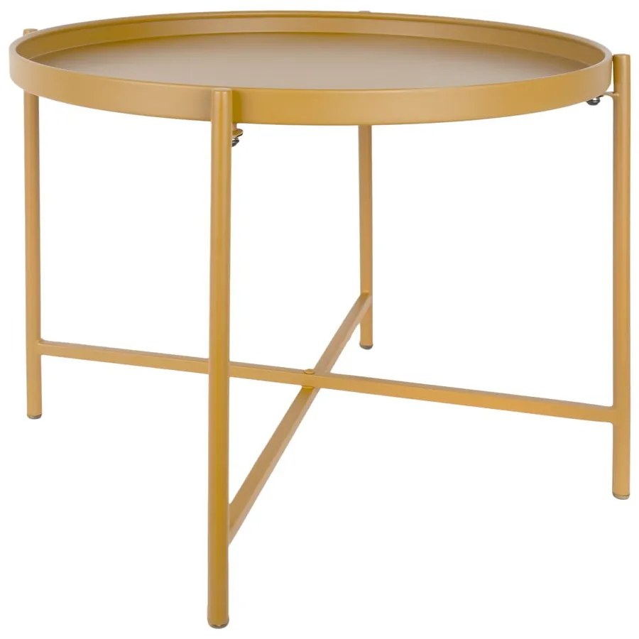Okkersárga fém kerek dohányzóasztal ø 50 cm Meseta – Leitmotiv