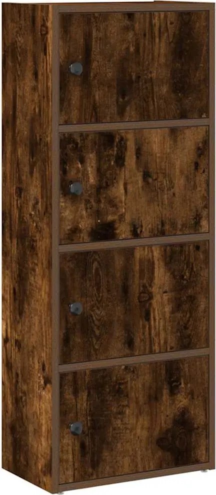 vidaXL füstös tölgy színű szerelt fa könyvszekrény 40x24x102 cm