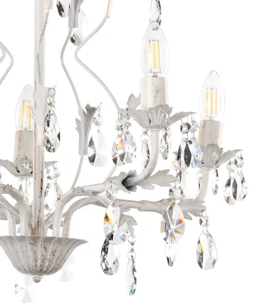 ONLI - Csillár láncon TERESA 5xE14/6W/230V fehér