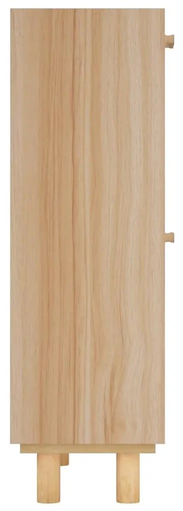 vidaXL barna szerelt fa és természetes rattan cipőszekrény 52x25x80 cm