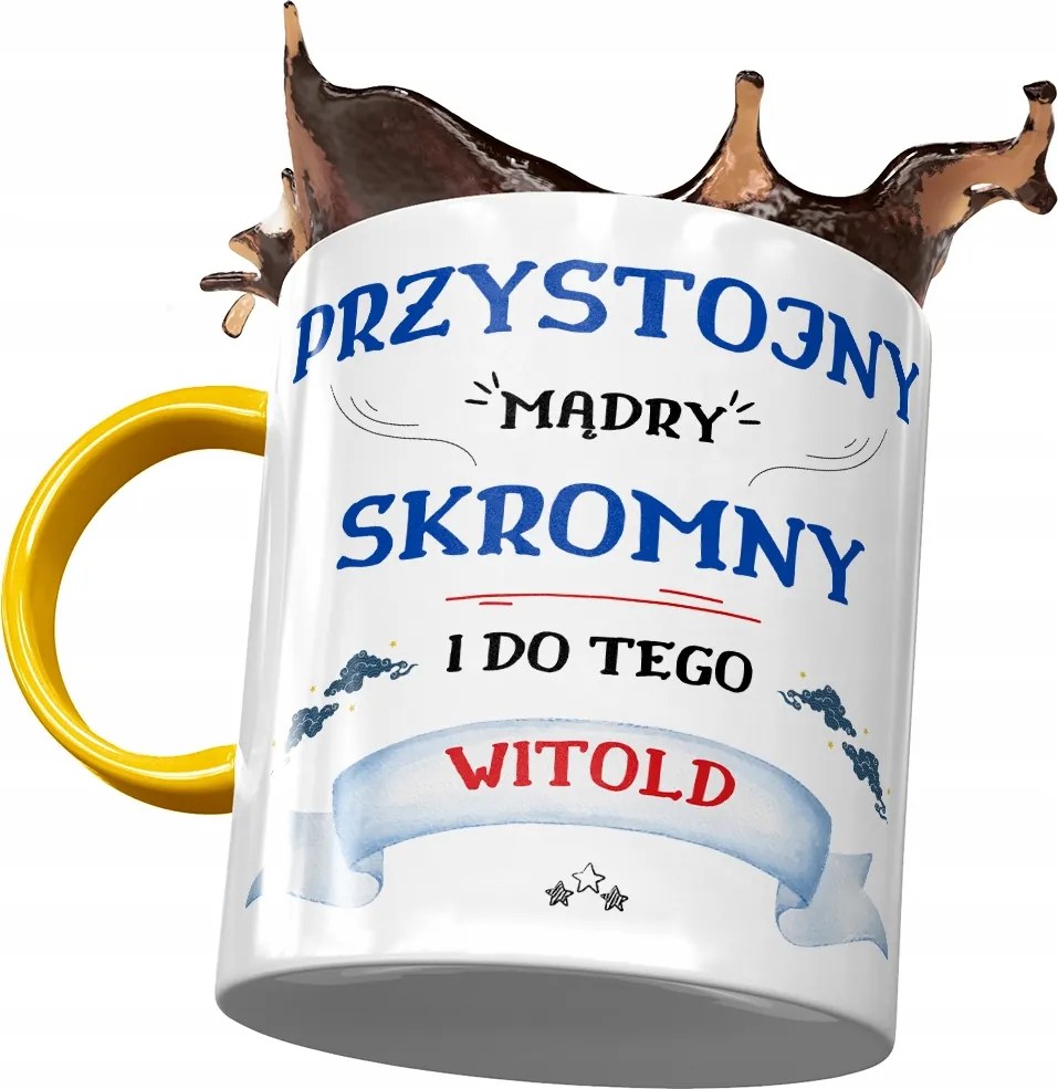 Sárga Bögre Witold Férj Kollégának Ajándék Nyomtatott Fotóval