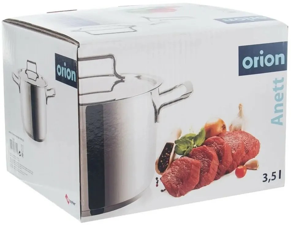 Orion Anett rozsdamentes acél edény fedővel 3,5 l, 3,5 l
