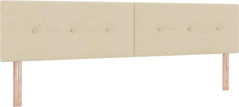 vidaXL Magasságállítható ágyfej fejtámlával Krém 200 cm szövet