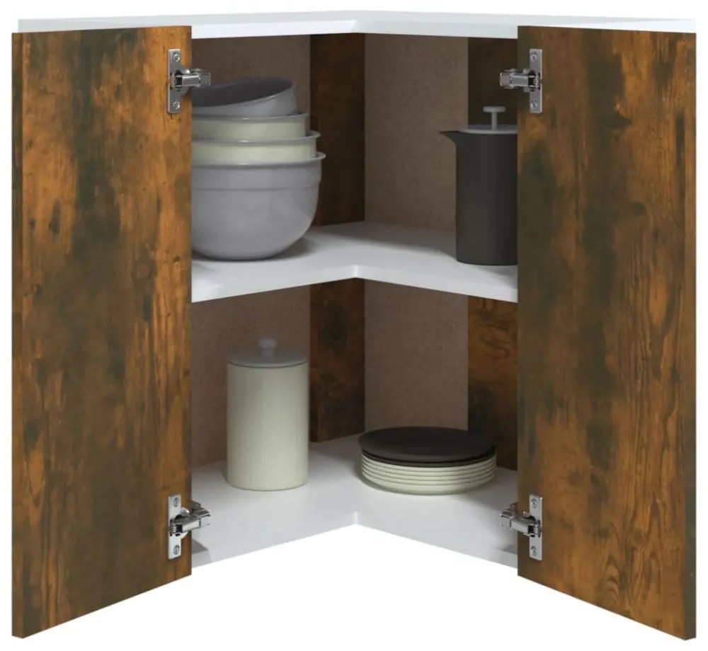 “Lyon” füstös tölgy színű szerelt fa függő sarokszekrény