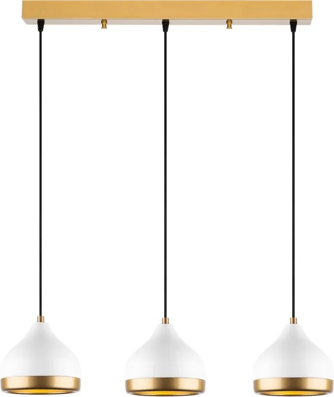 Yildo M-6880 fehér fém függőlámpa, 67 x 17 cm, 3 izzós