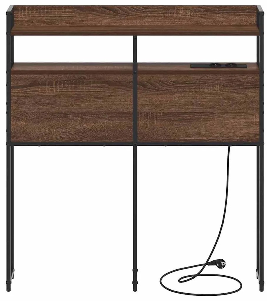 Fejtámla LED -es lámpákkal polcokkal barna tölgy 100 cm Faanyag