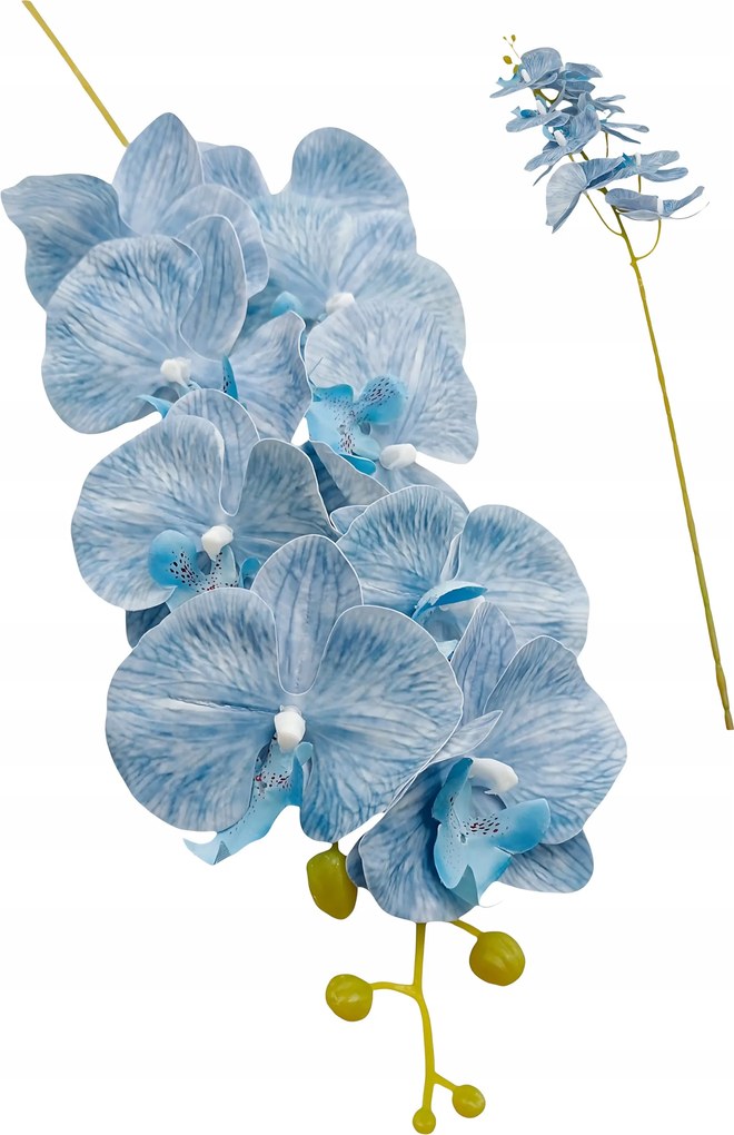 Orchidea Mesterséges Mint Élő Kék Nagy Ág Dekoráció Kompozíció