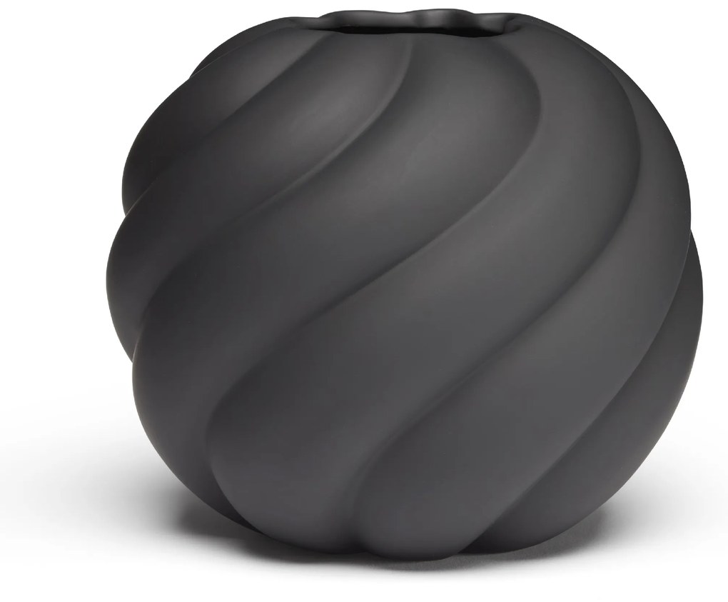Twist Ball váza, 12 cm, fekete - COOEE