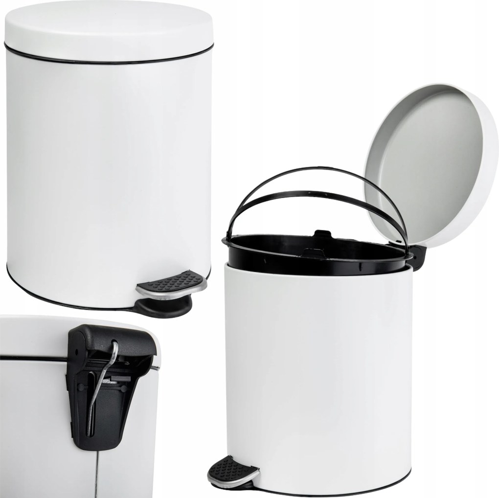 Szemeteskosár 3L Fürdőszoba WC-hez Fürdőszoba Fehér Kicsi Pedálos