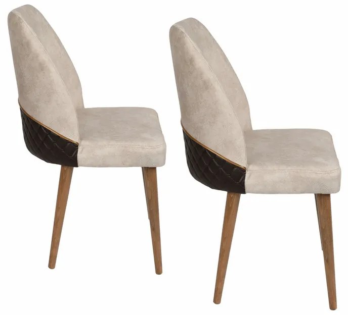 Nova Cream and Walnut étkezőszék szett, 2 db, 2 db