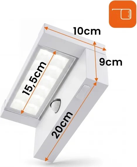 LED kültéri fali lámpa érzékelővel LED/25W/230V IP54 fehér