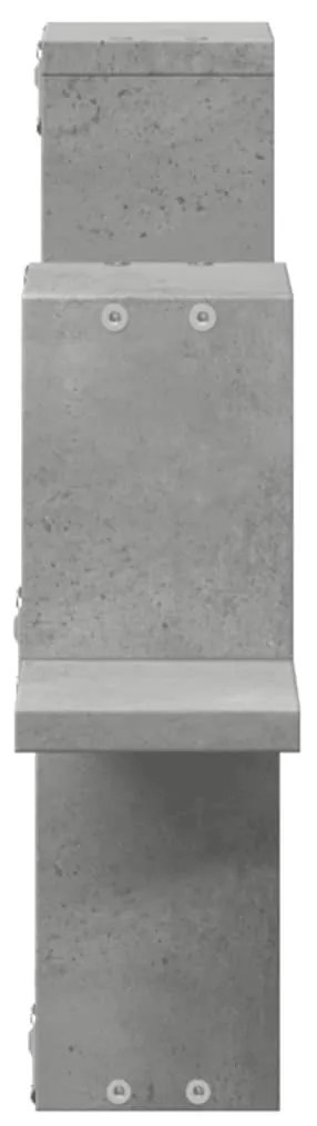 betonszürke szerelt fa fali polc 104,5 x 10 x 43 cm