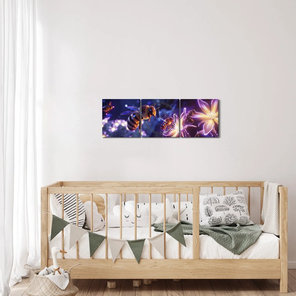 Kép - Méhecske rét III. (órával) (90x30 cm)