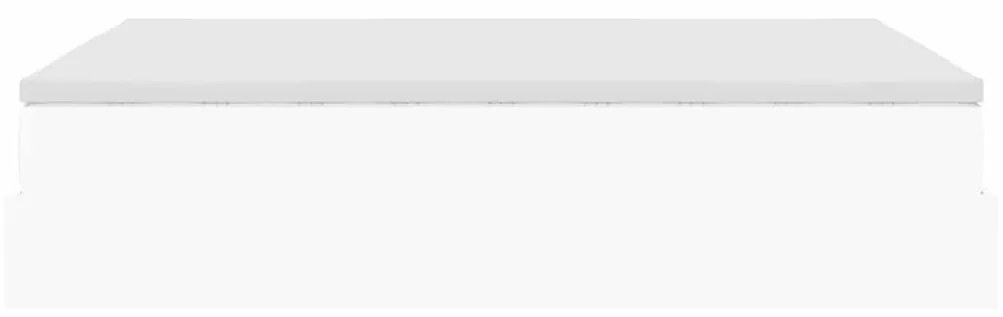 Ottomán ágykeret matraccal fehér 140x190 cm műbőrrel