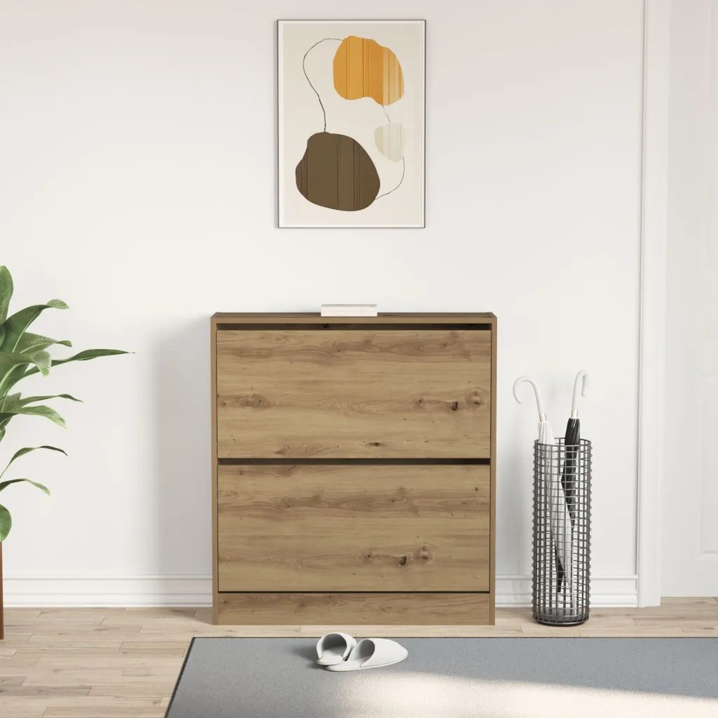 Cipőtároló Fekvő Zsúfolt Tölgy 80x21x87,5 cm