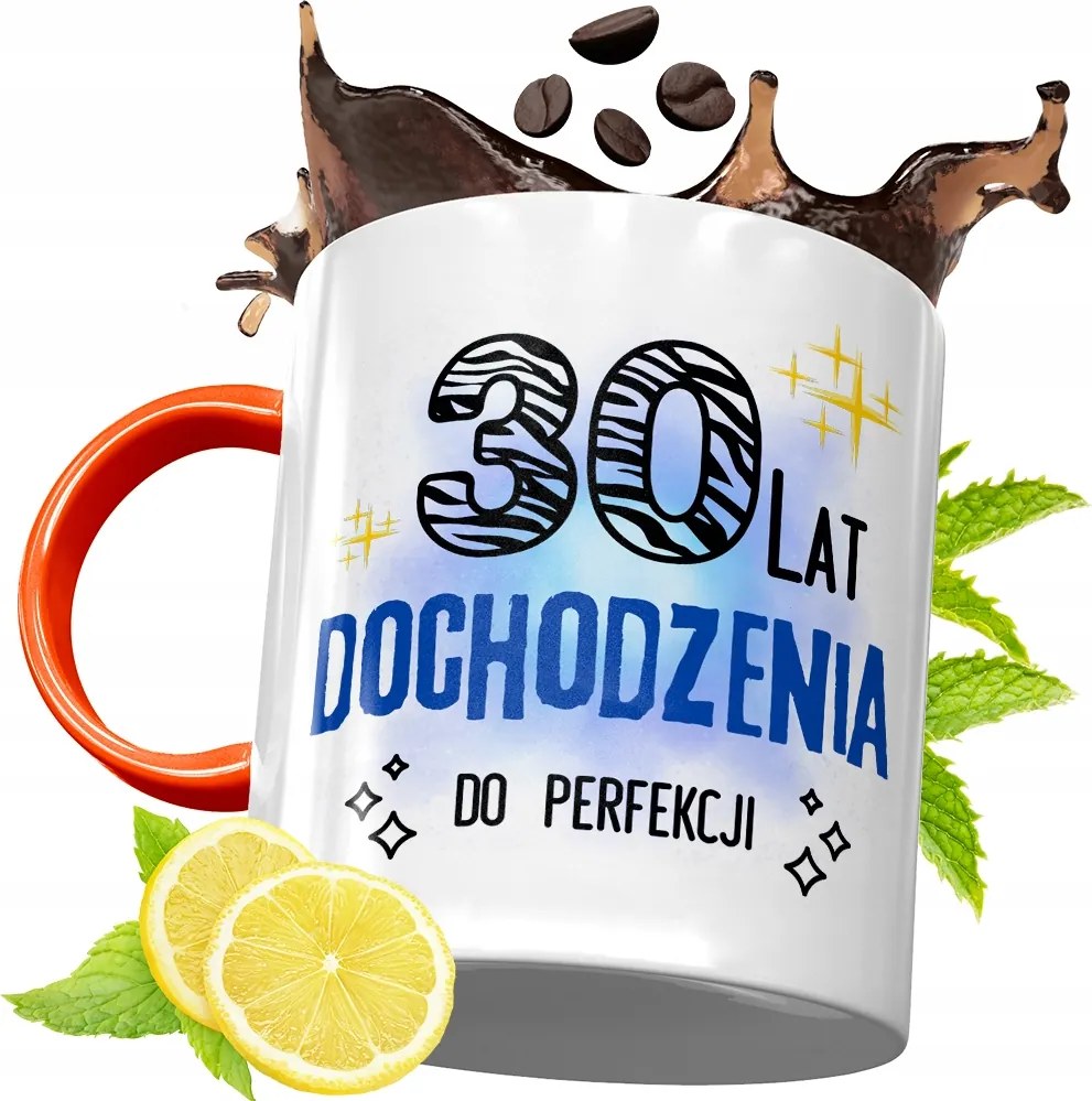 Narancssárga Szülinapi Bögre 30 30STE Ajándék fényképes nyomtatással