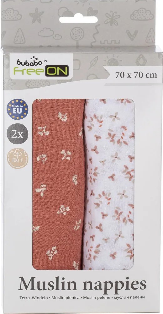 Bubaba muslin pelenka 70x70 cm (2 db)-Red