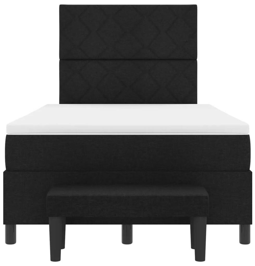 Box Spring Ágy Matraccal és Pad Fekete 120x190 cm Szövet