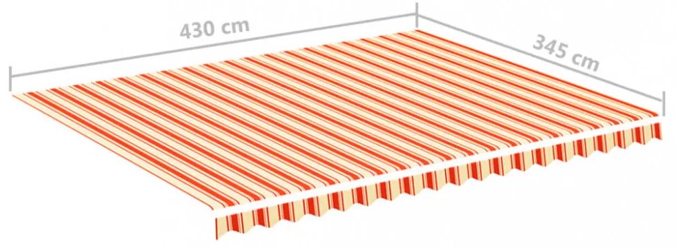 sárga és narancssárga csere napellenző ponyva 4,5 x 3,5 m