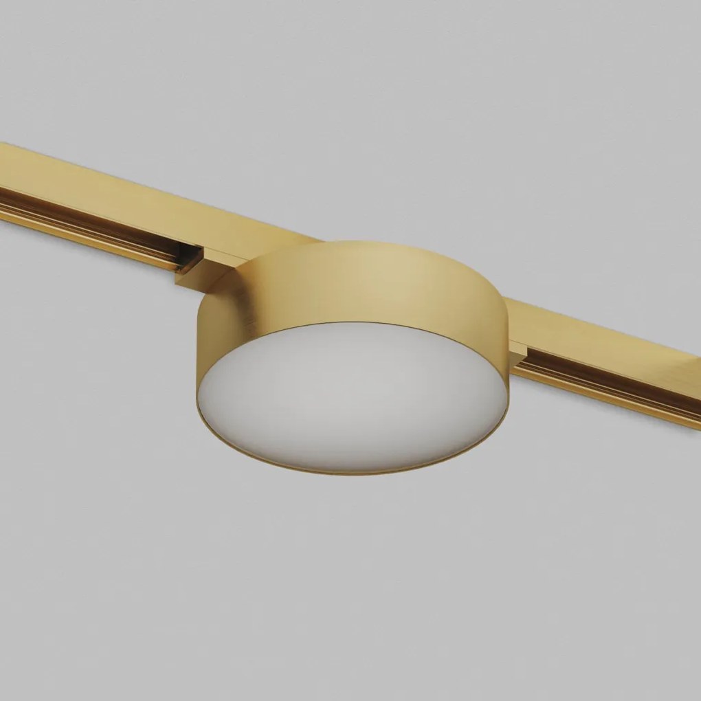 DK/EU-5762-SB Shine Track light, FLOW 3000 series, D95*H28, LED, 48V DC, 8W, RA≥90, 3000K, IP20, satin brass color, aluminum — DK/EU-5762-SB