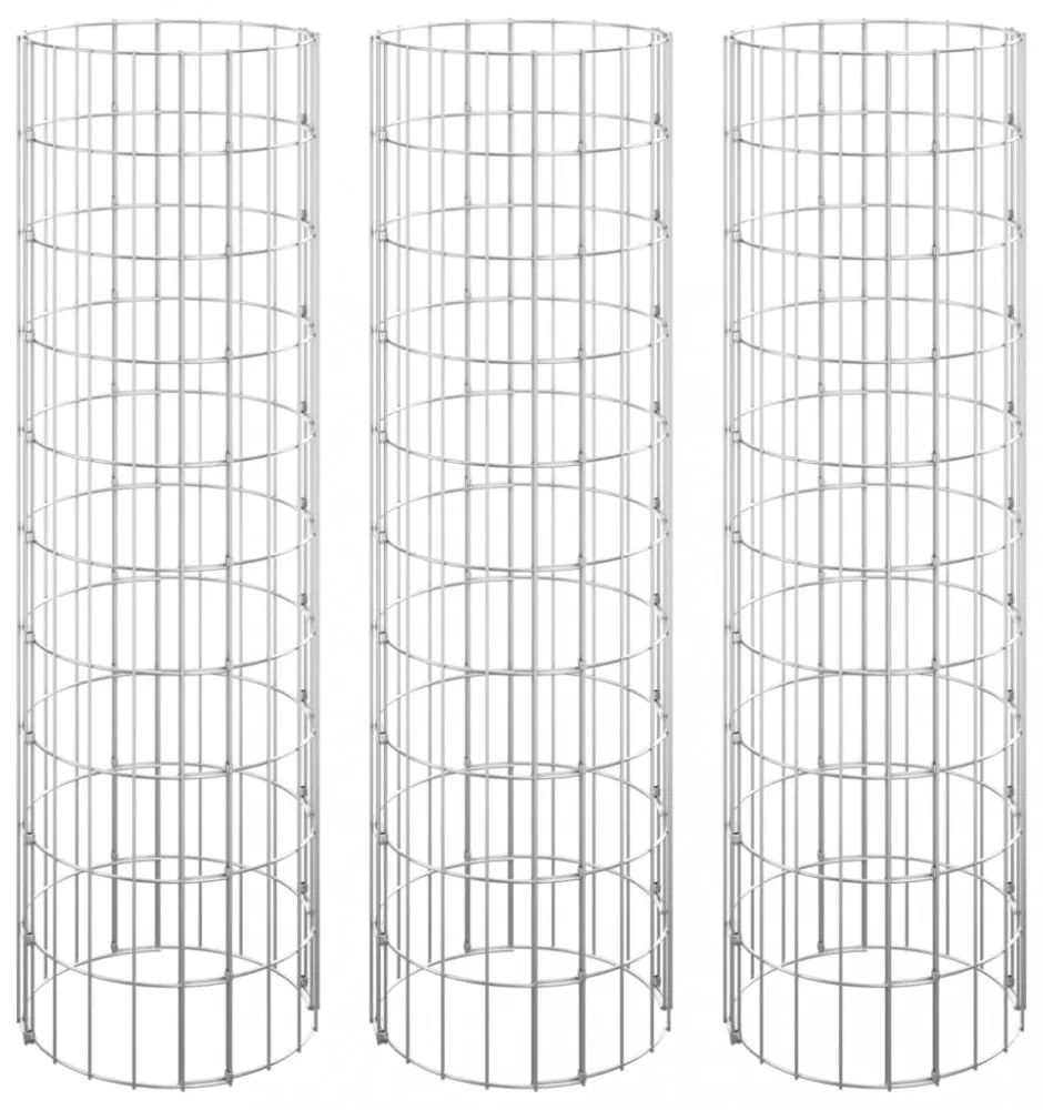 3 db kör alakú horganyzott acél gabion magaságyás Ø30 x 100 cm