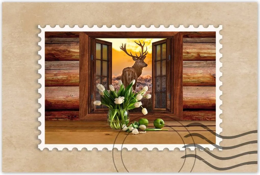 Poszterek 60x40 Méltóságteljes szarvas a réten