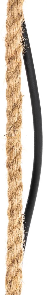 Rusztikus kültéri függőlámpa fekete rattannal 40x55 cm - Calamus