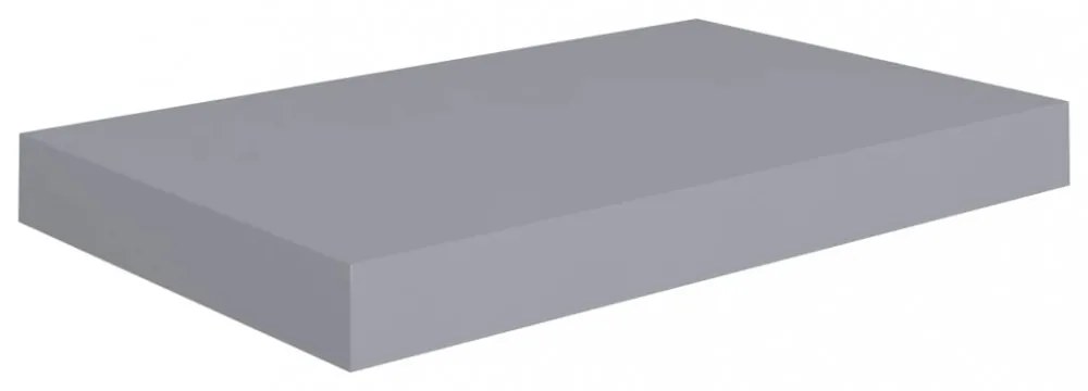 2 db szürke MDF lebegő fali polc 40 x 23 x 3,8 cm