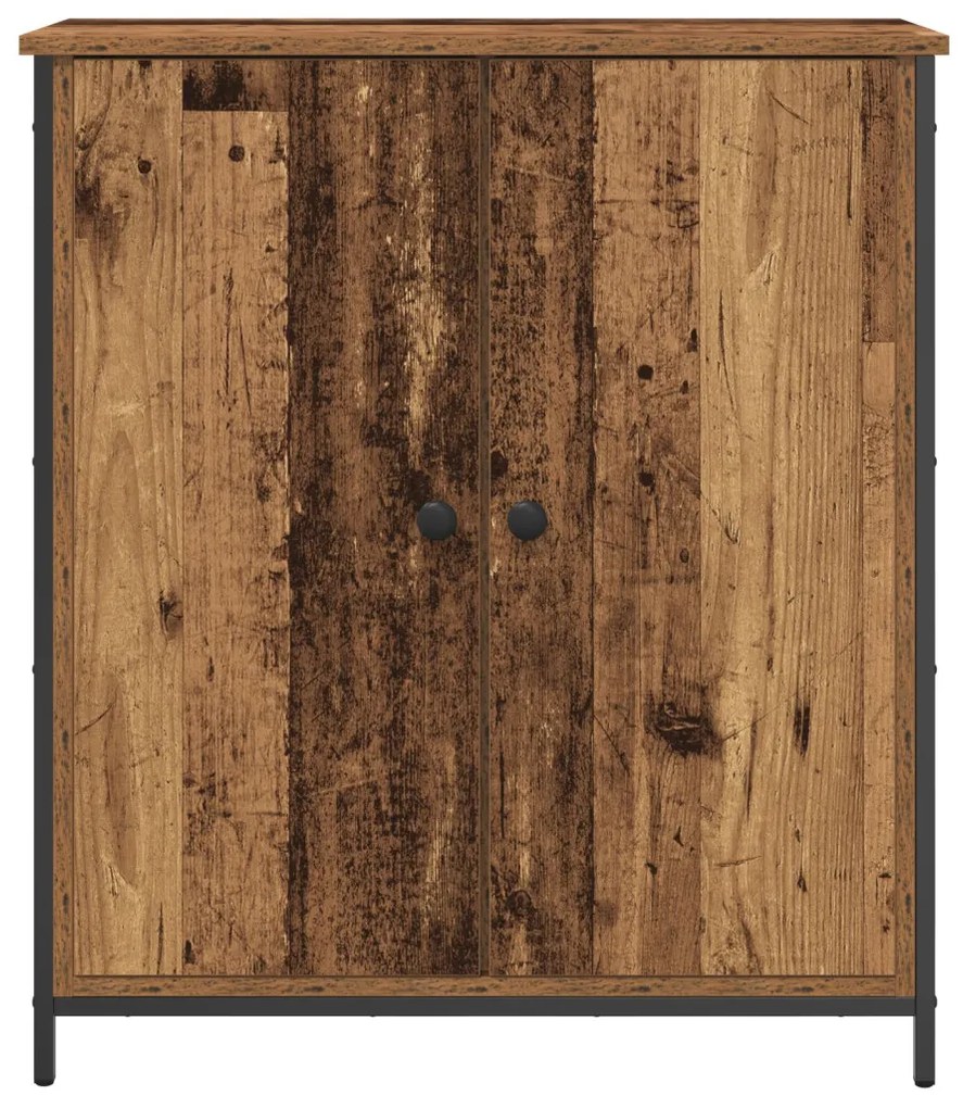 Szekrény Régi Fa 70x30x80 cm Feldolgozott Fa és Acél