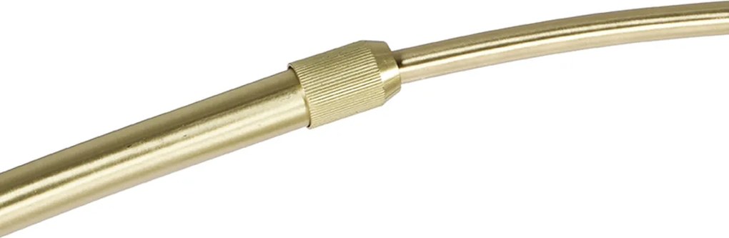 Sárgaréz állólámpa fehér és bézs csíkos lámpabúrával 50cm - XXL