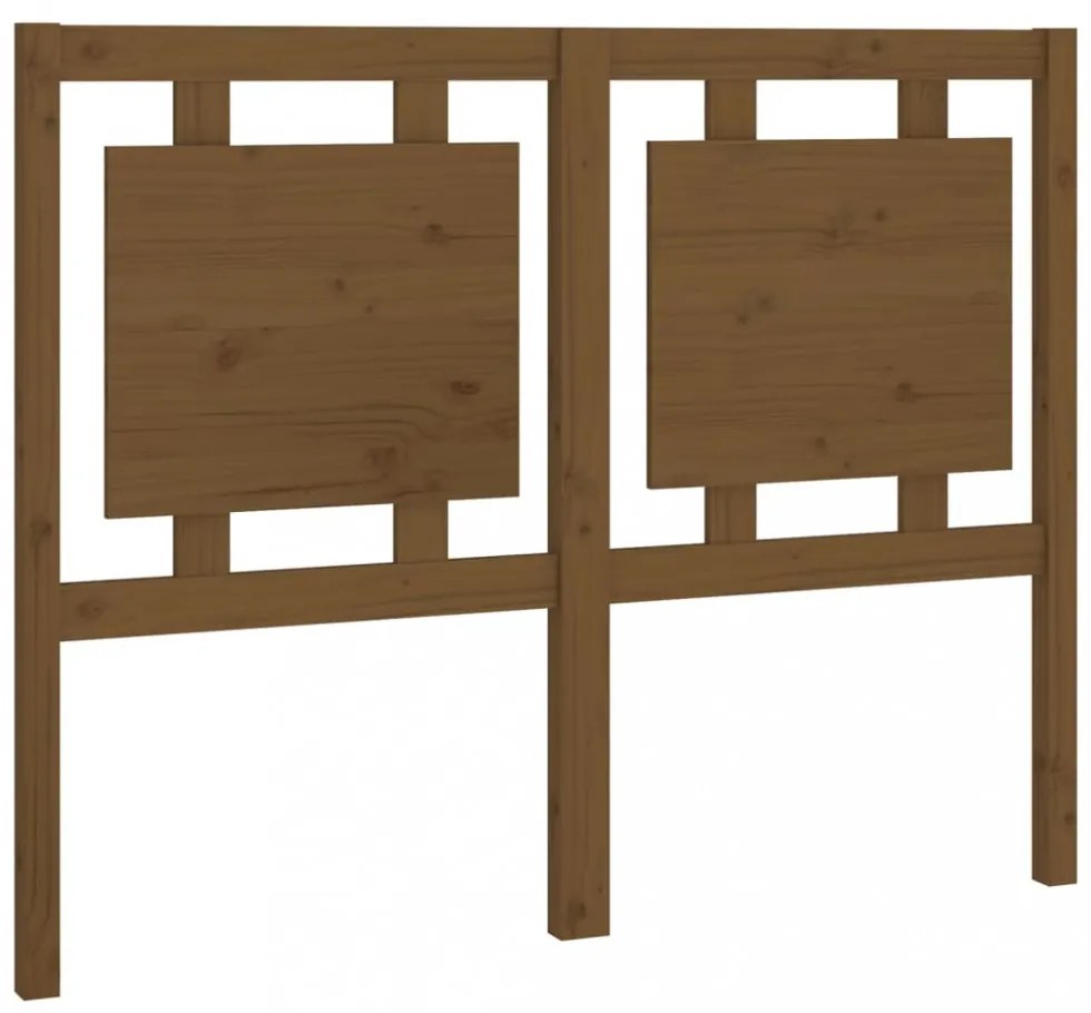 mézbarna tömör fenyőfa ágyfejtámla 125,5 x 4 x 100 cm