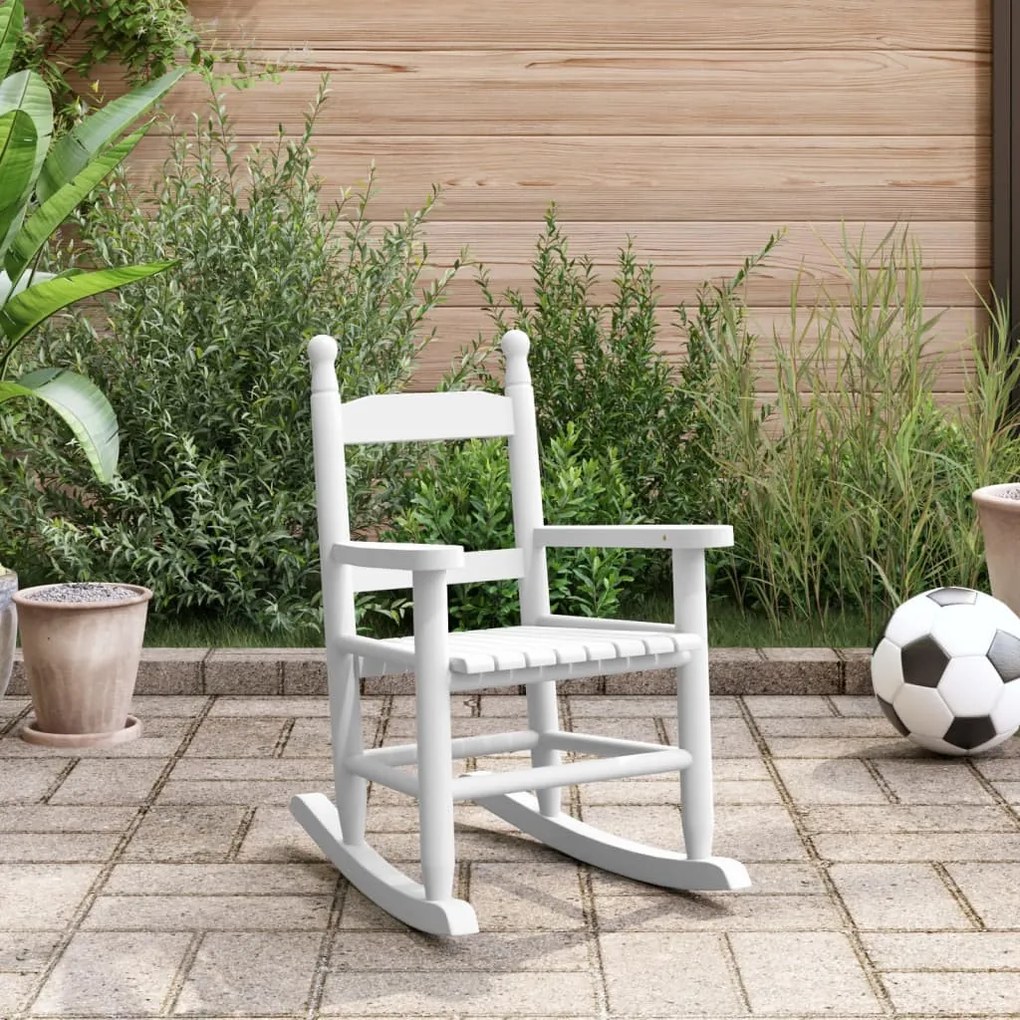 vidaXL fehér tömör nyárfa gyerekhintaszék