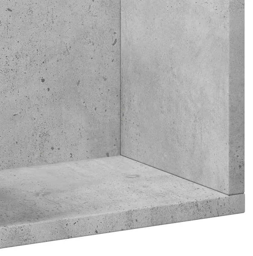 betonszürke szerelt fa faliszekrény 99x18x16,5 cm