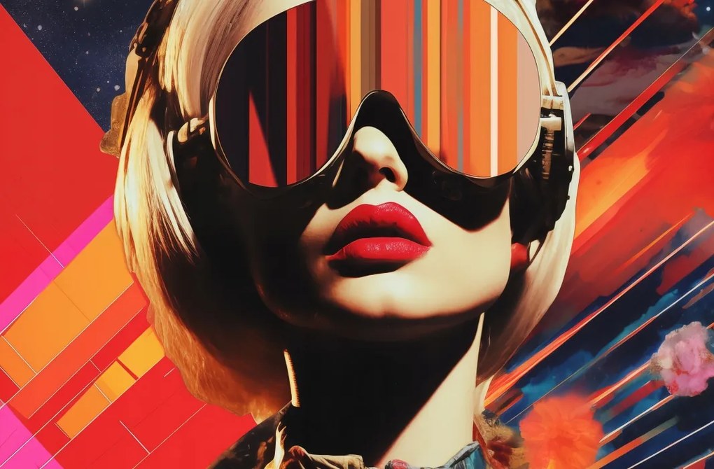 Poszter 86,4x56,8cm Retrofuturisztikus Múzsa