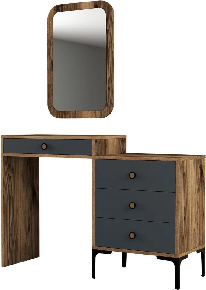Lizbon fésülködőasztal, dió-antracit, 124 cm – TR845HCT1208