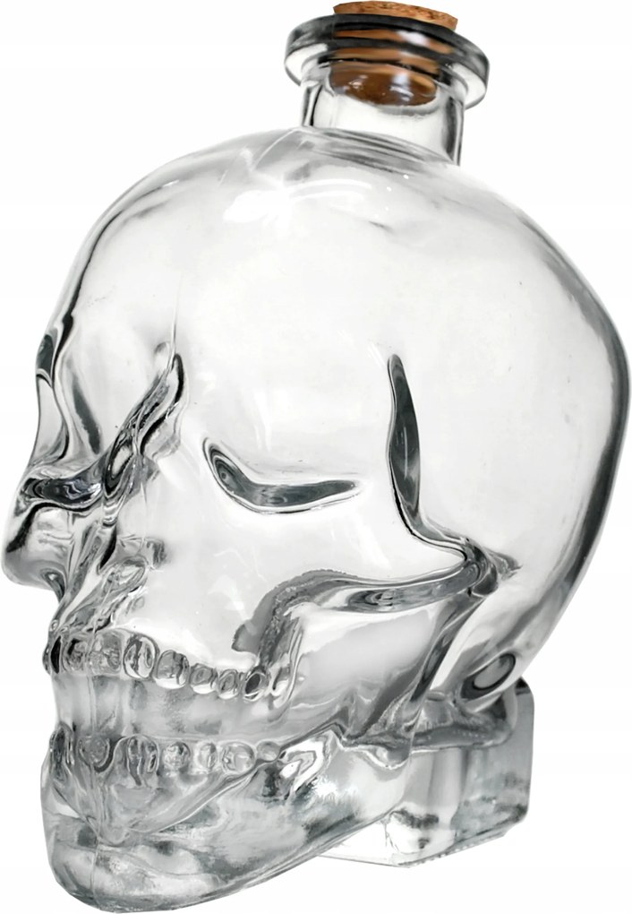 Karafka üveg 0,75L Koponya dugóval whisky bor tinktúra víz 750ml