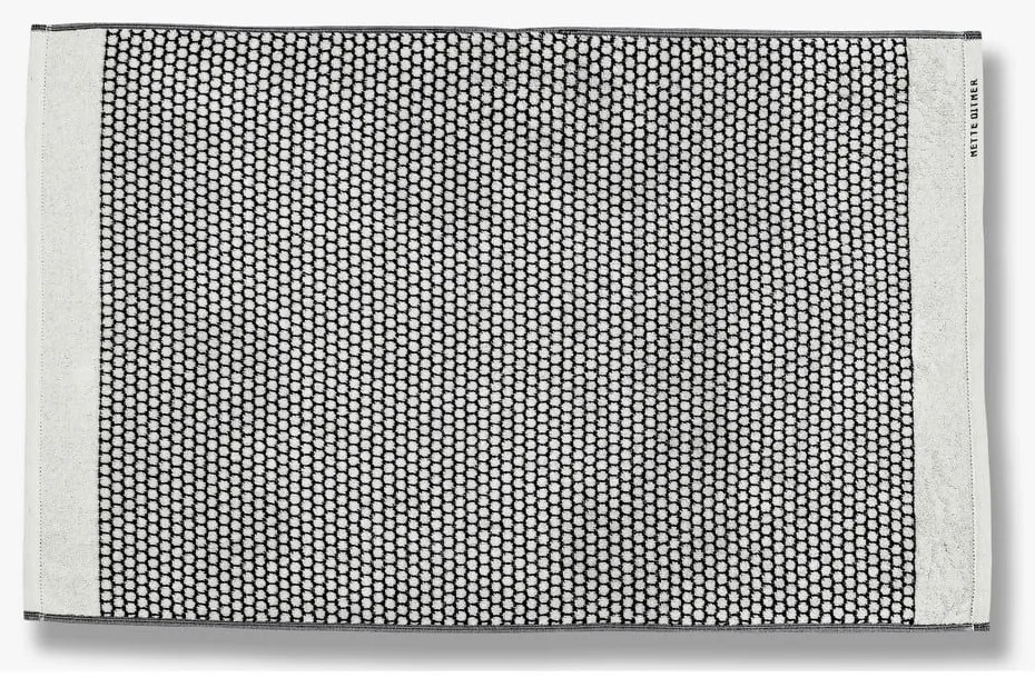 Fekete-fehér textil fürdőszobai kilépő 50x80 cm Grid – Mette Ditmer Denmark