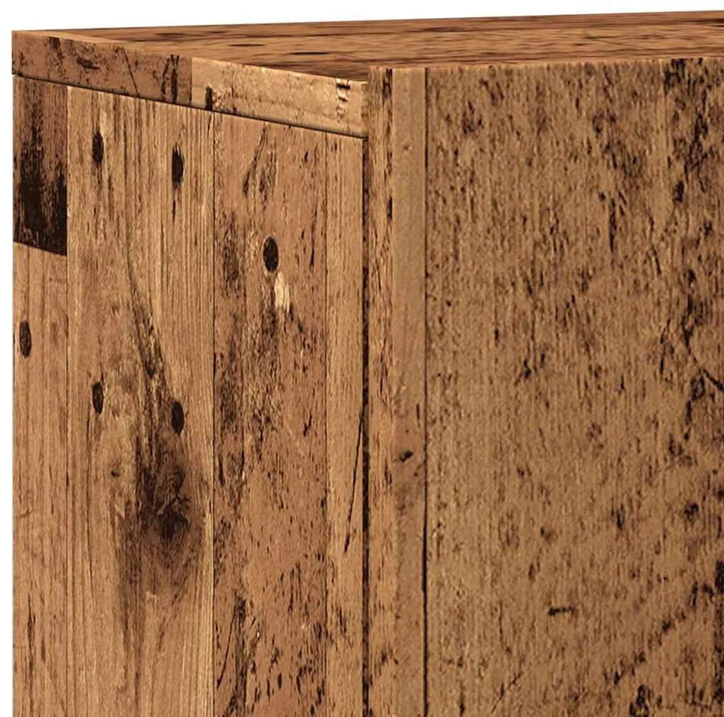 2 db antik fa színű falra szerelhető TV-szekrény 60 x 30 x 41cm