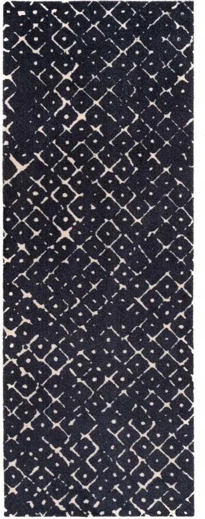 Sötétkék csúszásgátló szőnyeg konyhába rövid szőrrel 67x180cm