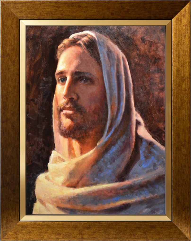 Jézus Krisztus Vallásos Vászonkép Arany Díszített Keretben 30X40