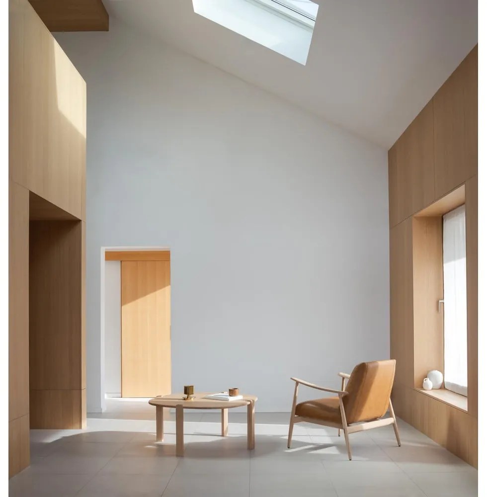 Natúr színű tölgyfa kerek dohányzóasztal ø 100 cm Kulin – Gazzda