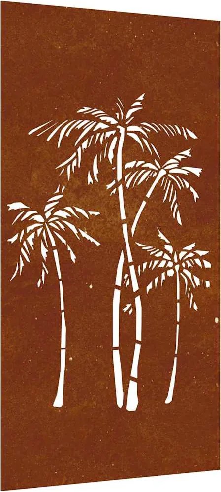 vidaXL pálmafa mintás corten acél kerti faldísz 105 x 55 cm