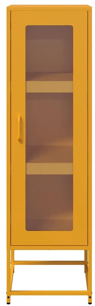 mustársárga acél magasszekrény 36x39x123 cm