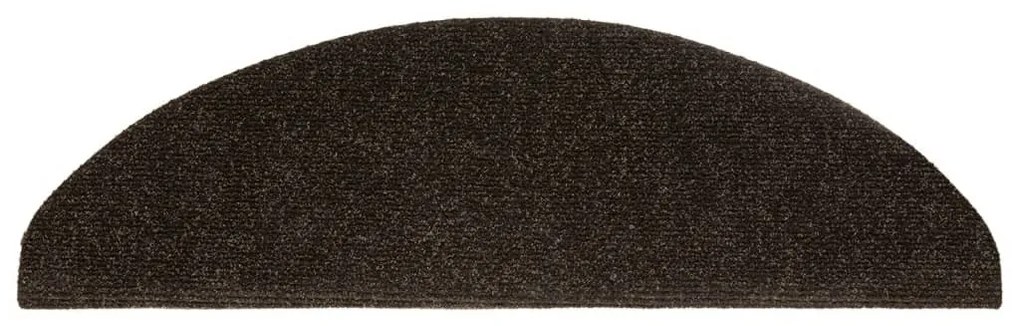 10 db öntapadós lépcsőszőnyeg 65 x 21 x 4 cm sötétbarna félkör alakú nagy